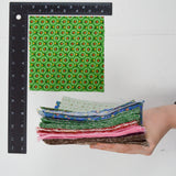 Green, Red, Pink + White Floral Print Cut Fabric Bundle