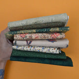 Green + Pink Woven Fabric Bundle