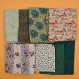 Green + Pink Woven Fabric Bundle