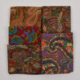 Brown, Purple + Red Paisley Woven Fabric Bundle