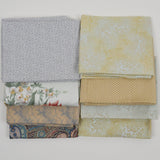 Beige, White + Pale Green Quilting Weight Woven Fabric Bundle