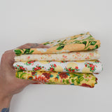 Yellow, White + Red Quilting Weight Woven Fabric Bundle