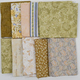 Olive Green, Beige + White Quilting Weight Woven Fabric Bundle