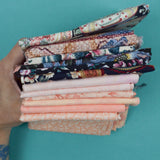 Pink, White + Black Quilting Weight Woven Fabric Bundle