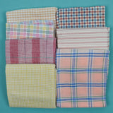 Pastel Colorful Plaid Mixed Weight Woven Fabric Bundle