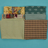 Green + Tan Quilting Weight Woven Fabric Bundle