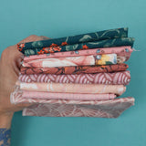 Pink + Teal Quilting Weight Woven Fabric Bundle