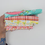 Pink, Yellow + Teal Quilting Weight Woven Fabric Bundle