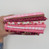 Pink + White Quilting Weight Woven Fabric Bundle