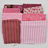 Pink + White Quilting Weight Woven Fabric Bundle