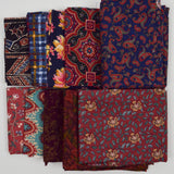 Maroon, Teal + Navy Blue Quilting Weight Woven Fabric Bundle
