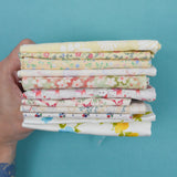 White, Yellow + Pink Quilting Weight Woven Fabric Bundle