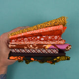 Red, Brown + Yellow Quilting Weight Woven Fabric Bundle