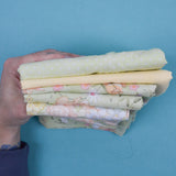 Pastel Green + Yellow Quilting Weight Woven Fabric Bundle