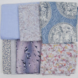 Light Purple, Blue + White Mixed Weight Woven Fabric Bundle