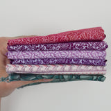 Purple + Green Quilting Weight Woven Fabric Bundle