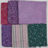 Purple + Green Quilting Weight Woven Fabric Bundle