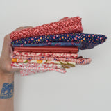 Blue + Pink Quilting Weight Woven Fabric Bundle