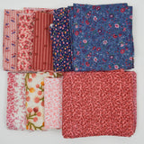 Blue + Pink Quilting Weight Woven Fabric Bundle