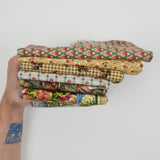 Brown, Green + Red Quilting Weight Woven Fabric Bundle