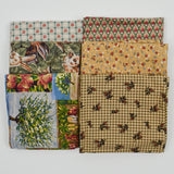 Brown, Green + Red Quilting Weight Woven Fabric Bundle