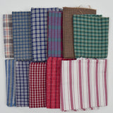 Blue, White + Red Plaid Woven Fabric Bundle
