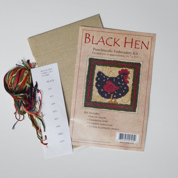 Black Hen Punchneedle Embroidery Kit Default Title