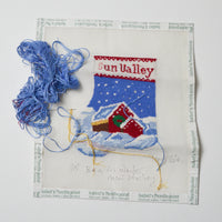 Sun Valley Mini Stocking Needlepoint Canvas (Mostly Complete) Default Title