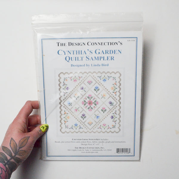 The Design Connection Cynthia's Garden Quilt Sampler Counted Cross Stitch Kit Default Title