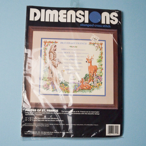 Dimensions Prayer of St. Francis 3141 Stamped Cross Stitch Kit