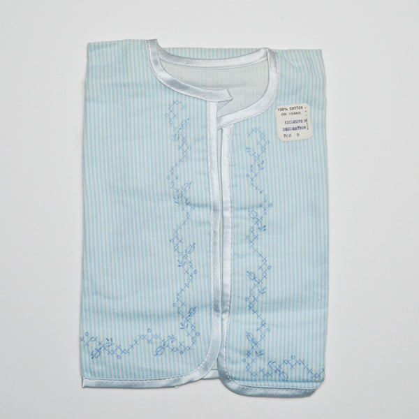 Blue + White Striped Vintage Baby Top, Stamped to Embroider