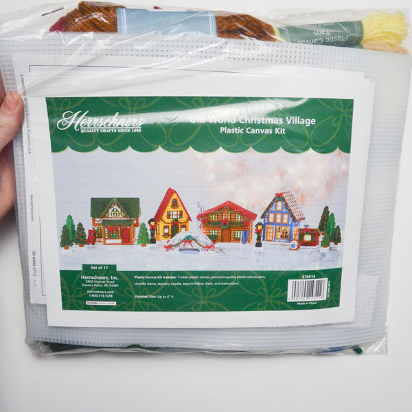 Herrschners Old World Christmas Village Plastic Canvas Kit