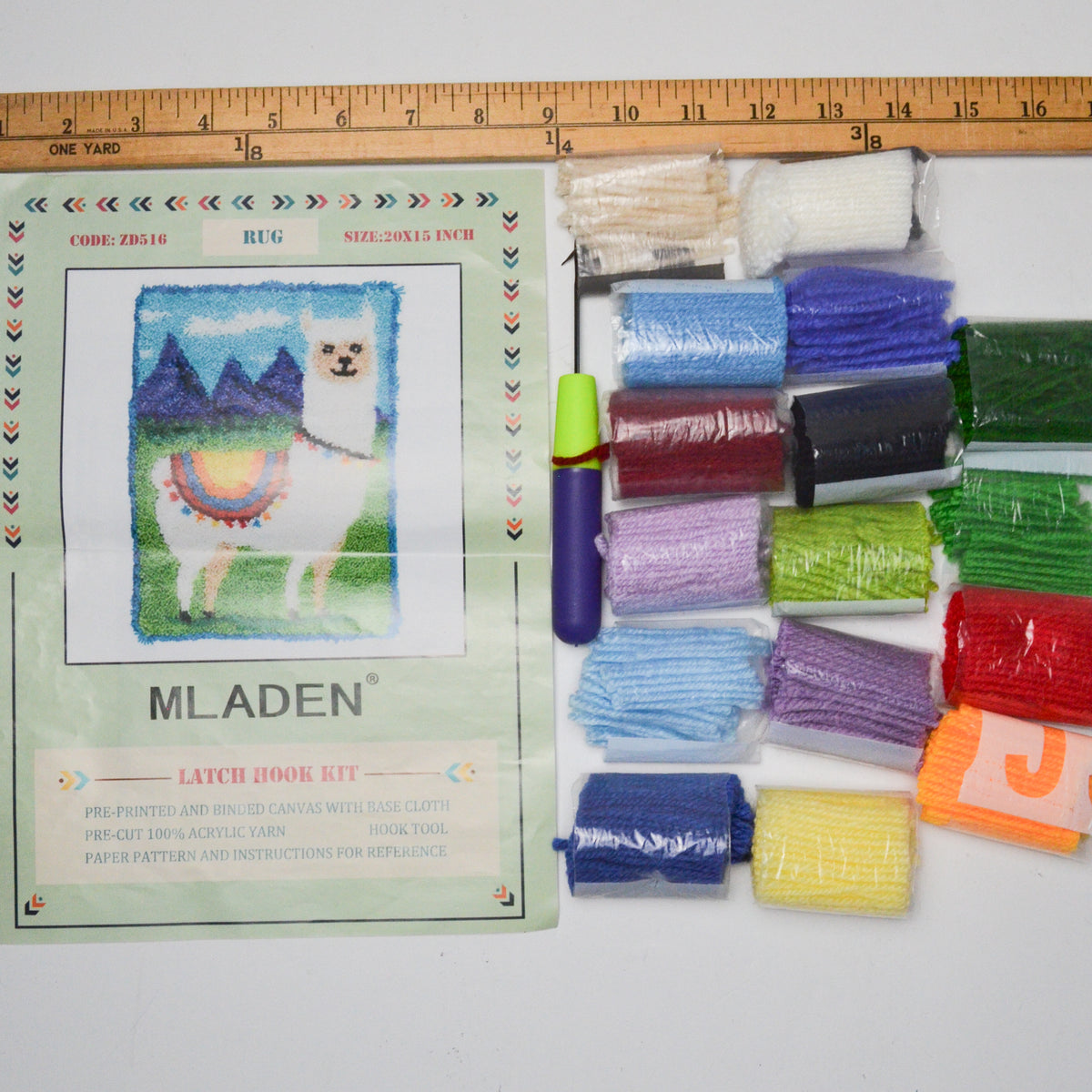 Miladen Latch Hook, LLama Pattern, Assorted Yarn - Not Full Kit – Make ...
