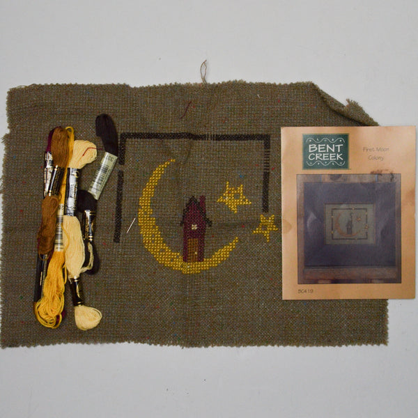 Bent Creek First Moon Colony Cross Stitch Kit - Mostly Worked