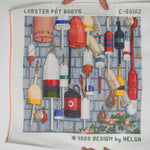 Lobster Pot Buoys Painted Needlepoint Canvas + Charted Pattern
