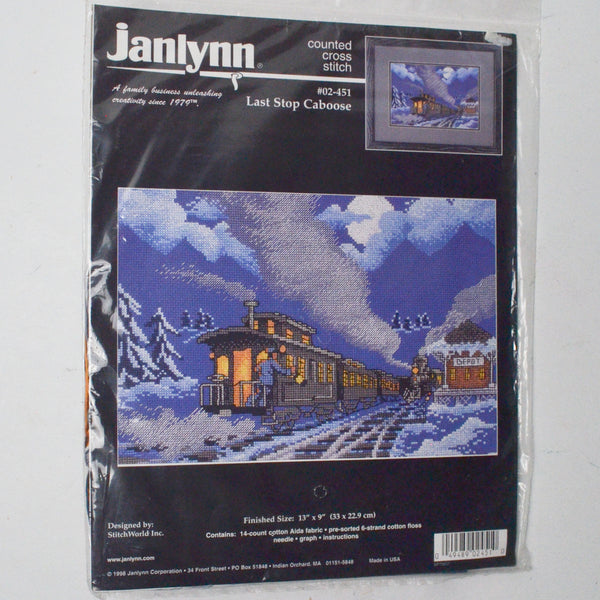 Janlynn #02-451 Last Stop Caboose Counted Cross Stitch Kit