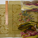 Vintage Harrods Floral Needlepoint or Cross Stitch Panels with Floss + Crewel Wool