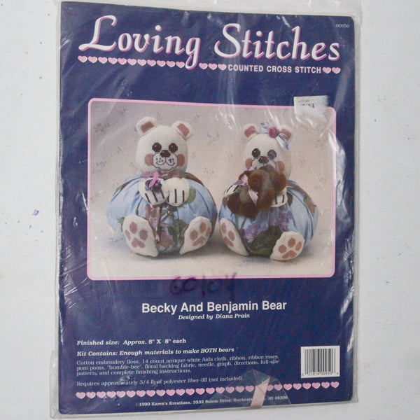 Loving Stitches Becky + Benjamin Bear Counted Cross Stitch + Sewing Kit