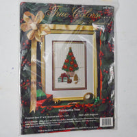 True Colors Poinsettia Tree Counted Cross Stitch + Ribbon Embroidery Kit