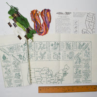 1970s Paragon 02126X State Flower Map Embroidery Kit