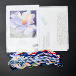 Derwentwater Designs White Poppy Long Stitch Wool Embroidery Kit