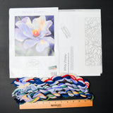 Derwentwater Designs White Poppy Long Stitch Wool Embroidery Kit