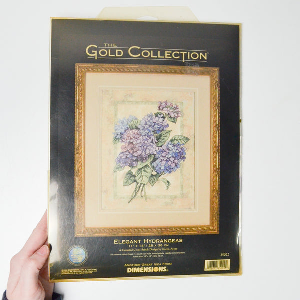 Gold Collection Elegant Hydrangeas Embroidery Kit