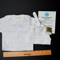 Martha Stewart Crafts Let it Bee Infant Onesie + Cap, Stamped for Embroidery