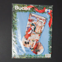 Bucilla Santa Collage Stocking Counted Cross Stitch Kit 83035