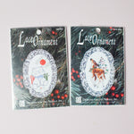 Lace Ornament 1232 Kitty + 1237 Baby Deer Cross Stitch Kits - Set of 2