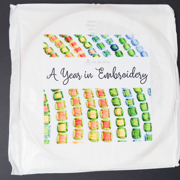 A Year in Embroidery Stamped Cloth + Instructions