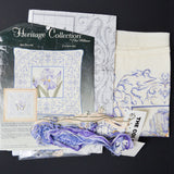 Heritage Collection Iris Pillow Cross Stitch Kit - Mostly Worked