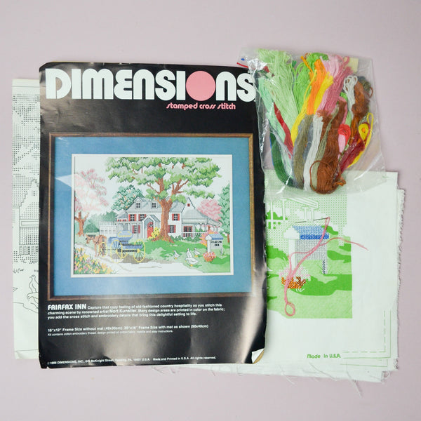 Dimensions Fairfax Inn Stamped Cross Stitch Kit - Started