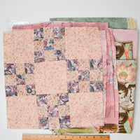 Pastel Pieced Quilt Blocks + Fabric - No Pattern